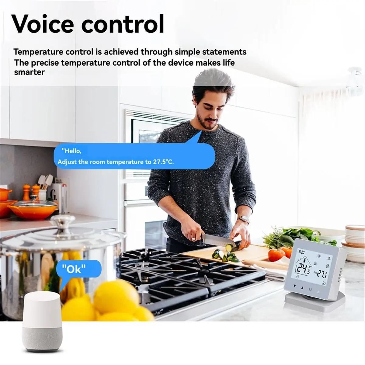 

Smart Wireless Thermostat Programmable WiFi Thermostat Tuya Temperature Controller for Gas Boiler Room Heating