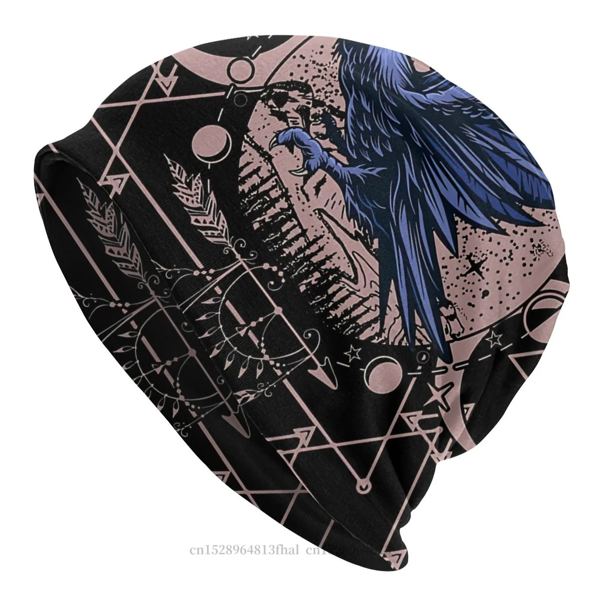 Bonnet Hats Men Women's Skullies Beanies Hat Wiccan Mandala Of The Raven Winter Warm Cap Street Caps