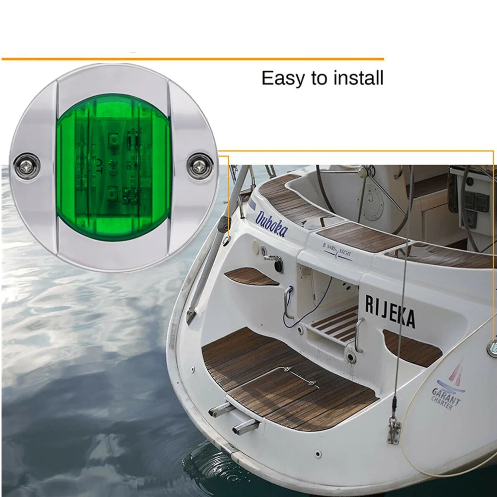 2PCS DC 12V Blue Navigation Boat Marine Light LED Stern Light Yacht Stern Signal Tail Lamp Boat Transom Waterproof