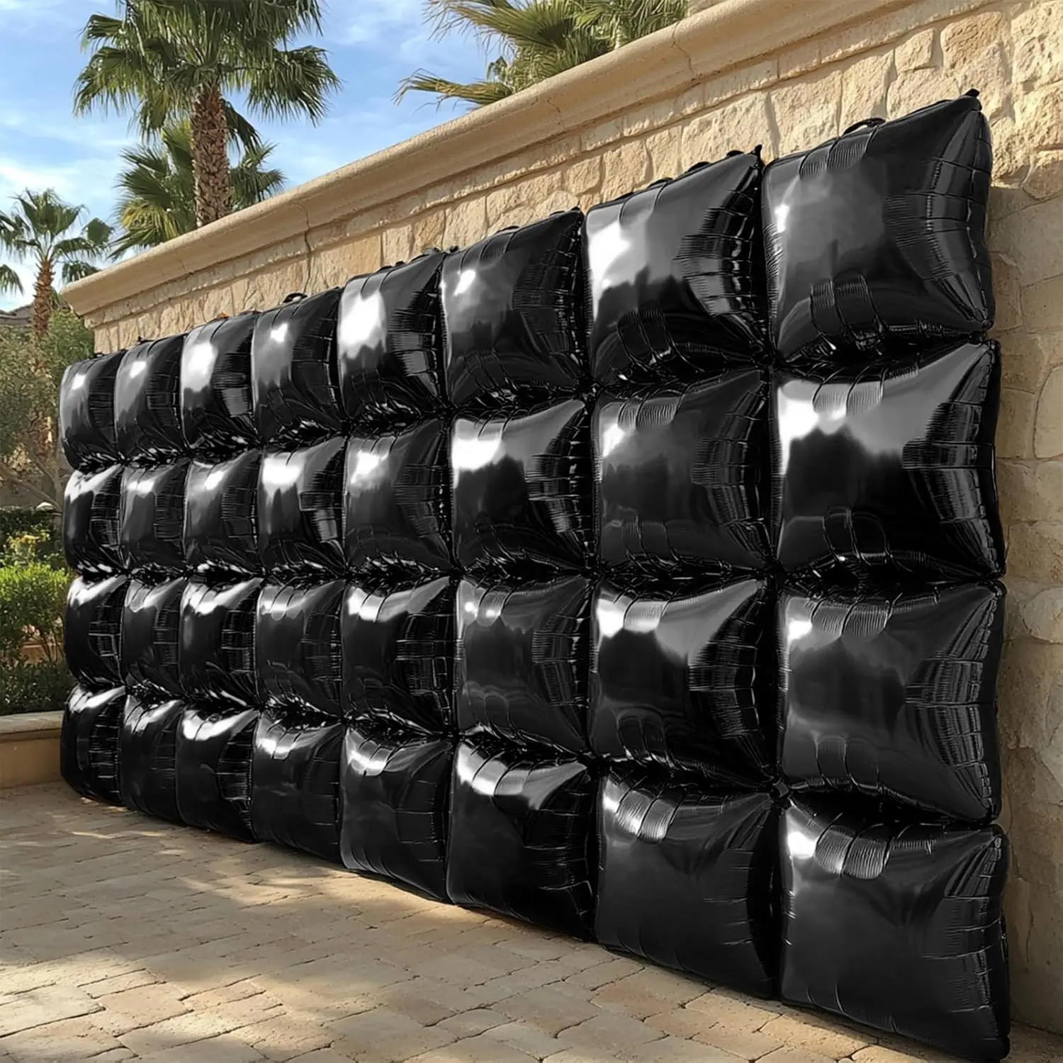50/25 قطعة بالونات مربعة سوداء جدار خلفية مزدوجة الوجهين لامع أسود احباط بالون DIY بها بنفسك السنة الجديدة عيد ميلاد الطفل دش حفلة دي #4
