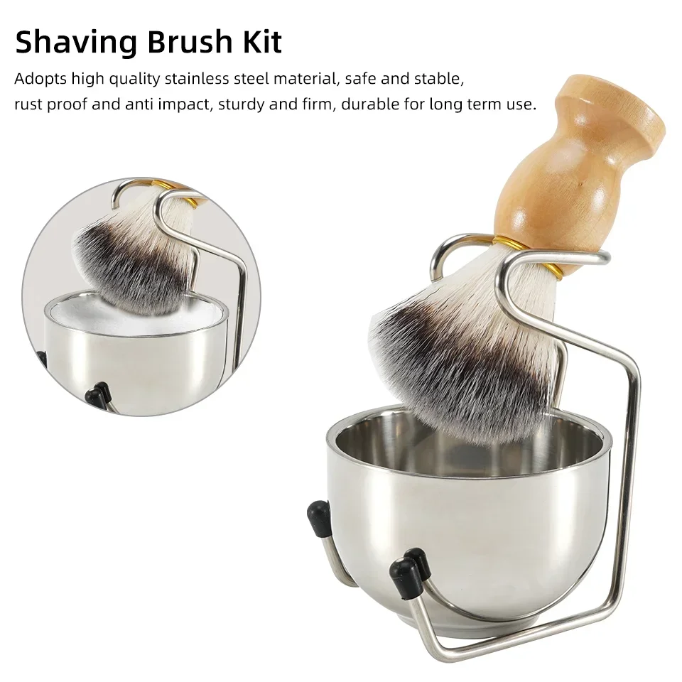 Beard Shaving Brush Makeup brushes Kit Wooden Handle Bristle Hair Salon Barber Soap Foam Shave Men Facial Cleaning Tools