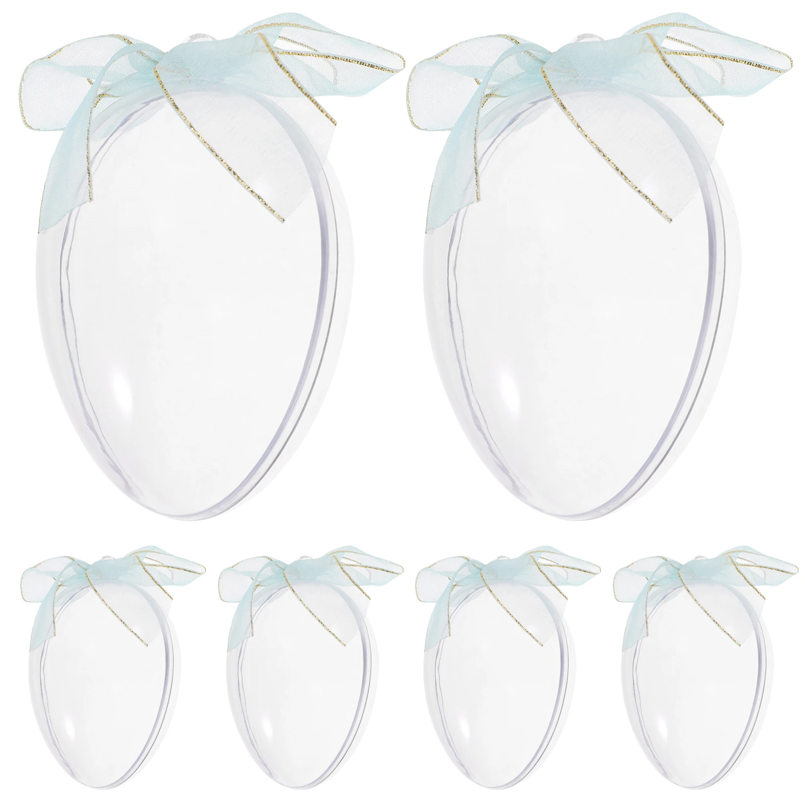 

6 Pcs Egg Shaped C Container Plastic Easter Decor Clear Gift Holder Festival Craft Packaging Mini Boxes for Party Holiday
