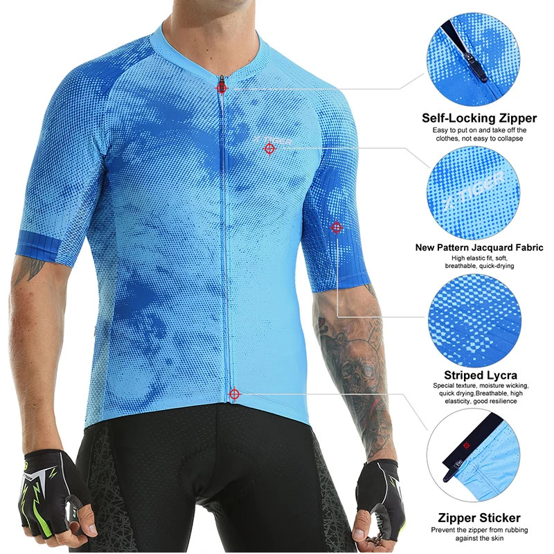 X-TIGER Cycling Jerseys Summer Breathable Riding Shirts Outdoor Sportwear Men Bicycle Jerseys Road Racing Bike Short Sleeves