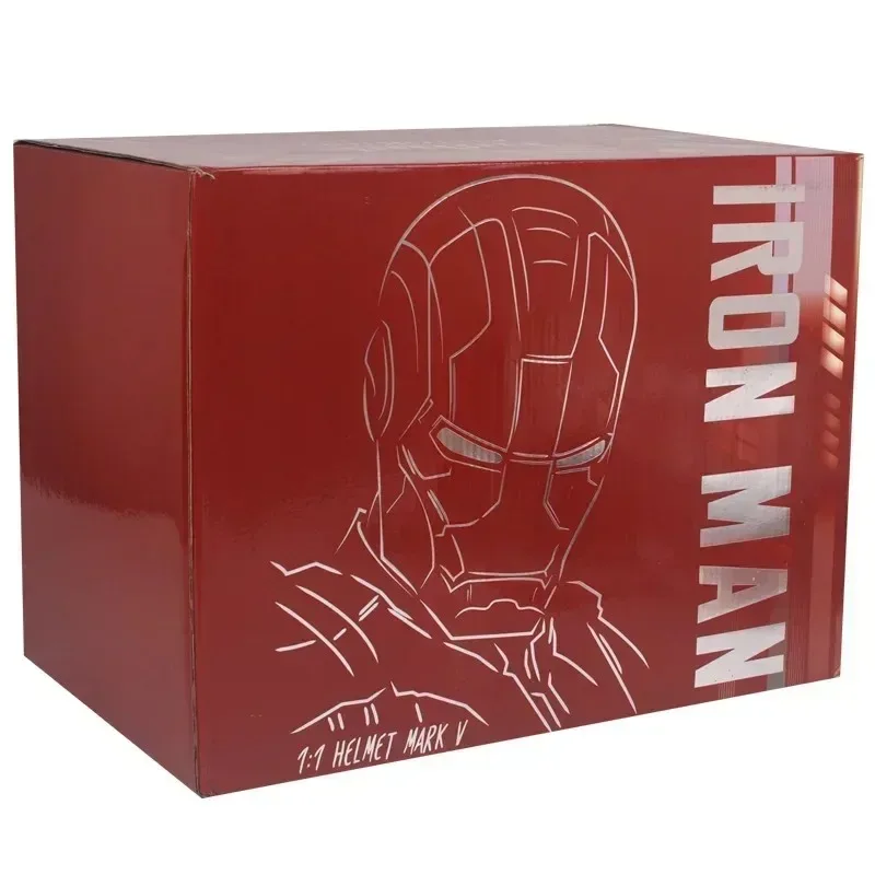 Iron Man MK5 Casco telecomandato e con controllo vocale Gioco di ruolo Iron Man Luce a LED Casco automatico Maschera Accessori Cosplay Puntelli per feste