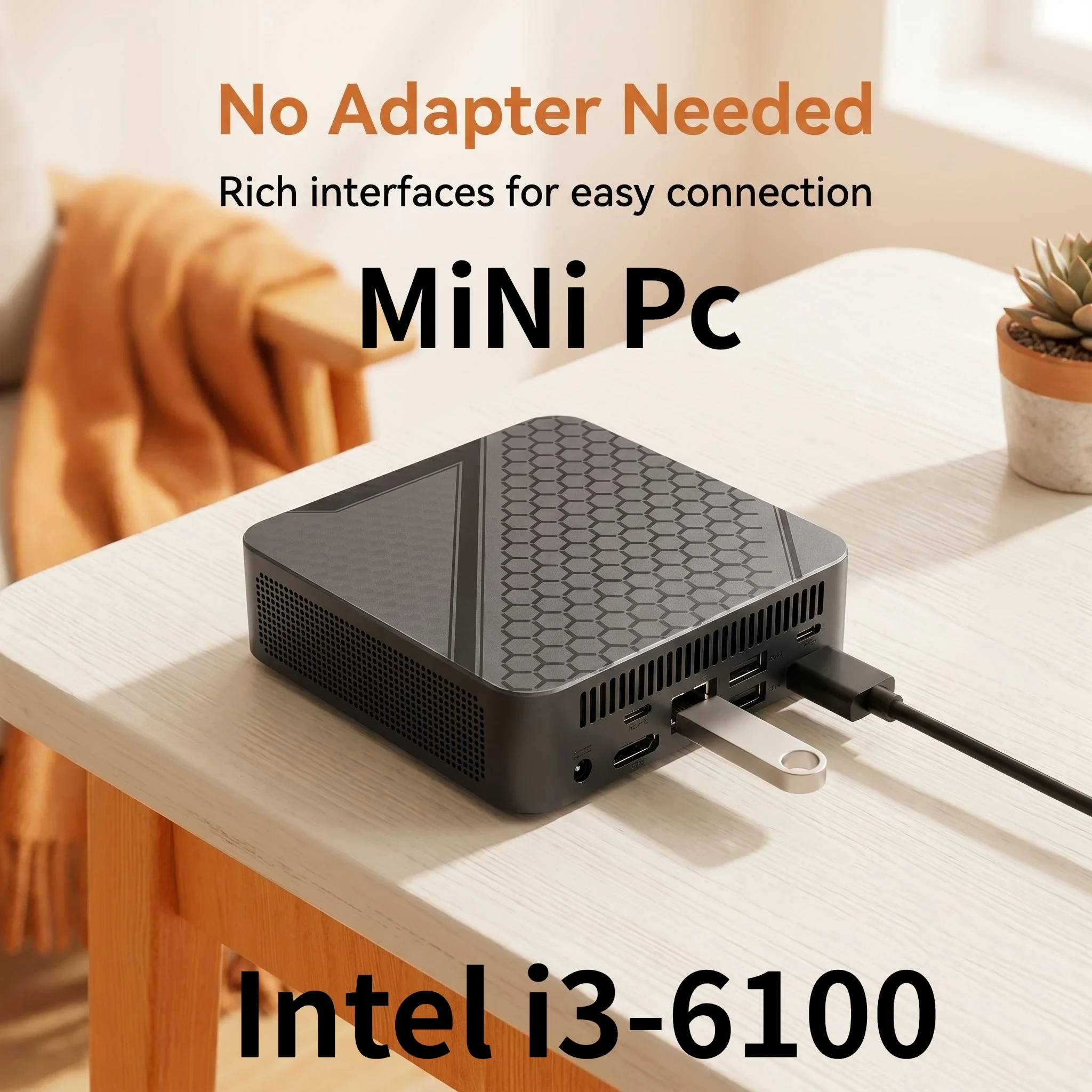New Core i3-6100 Mini PC Portable 1TB 2TB SSD 16GB RAM WIFI 6 BT5.2 4K HD Mini Gaming Office Study Pc