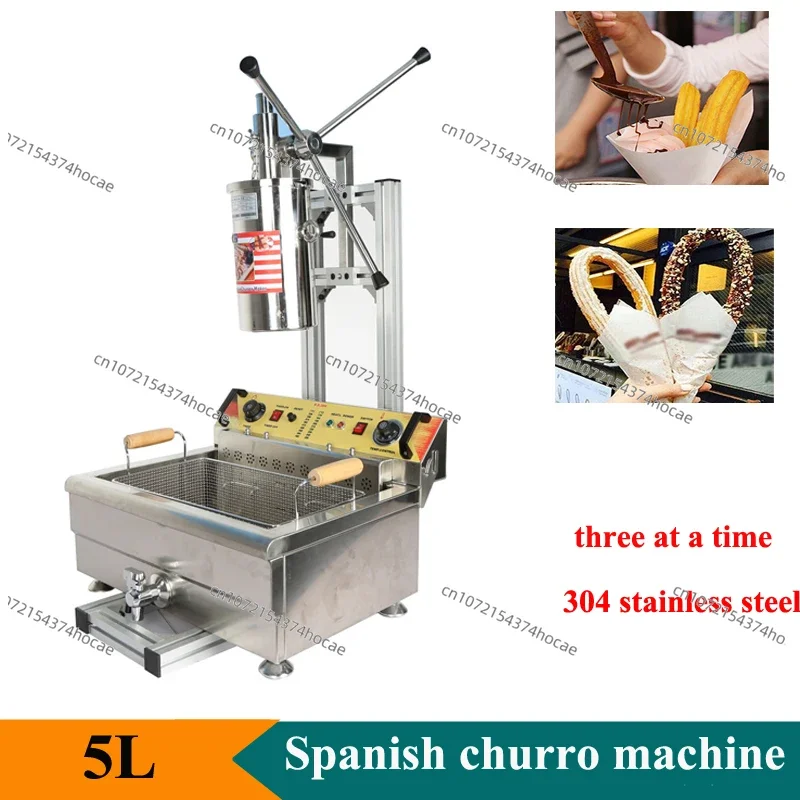 

5L Professional Churros Maker Machine Spanish Churros Machine Electric Churros Making Equipment 5L Snack Machinery