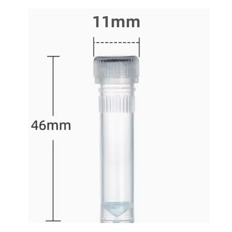 IKEME 500 Pieces 2ml Freezing Cryo Vial Tube Cryovial Plastic Cryogenic Vial Laboratory Cryovials