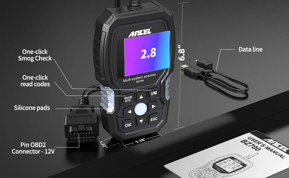 ANCEL BZ700 OBD2 Automotive Scanner voor Mercedes Benz Sprinter Smart All System ABS SRS SAS Oliereiniging Diesel Auto Diagnose Tool