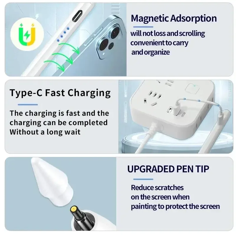 قلم عالمي للكمبيوتر اللوحي الذي يعمل باللمس لجهاز iPad Apple Pencil للهاتف المحمول لهاتف Huawei Lenovo Samsung Phone Xiaomi #3