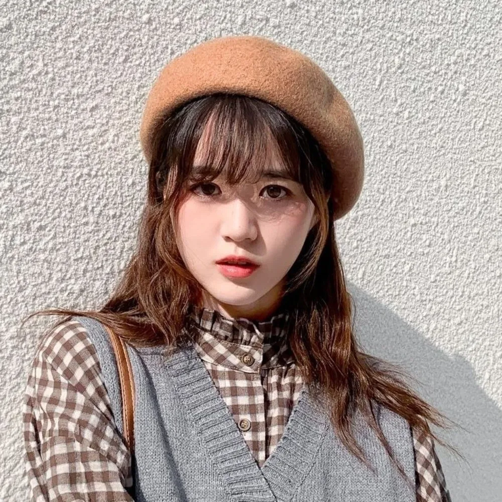 

Comfortable Cloud Women Wool Berets Keep Warm Plush British Beanie Hat Elastic Korean Style Artist Hat Autumn