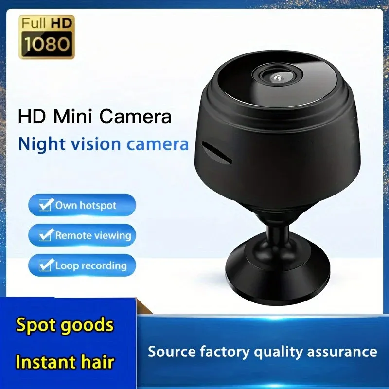 كاميرا منزلية صغيرة 1080P رؤية ليلية شفافة خفيفة الوزن محمولة ممتازة كاميرات كشف الحركة كاميرا مراقبة لاسلكية تعمل بالواي فاي