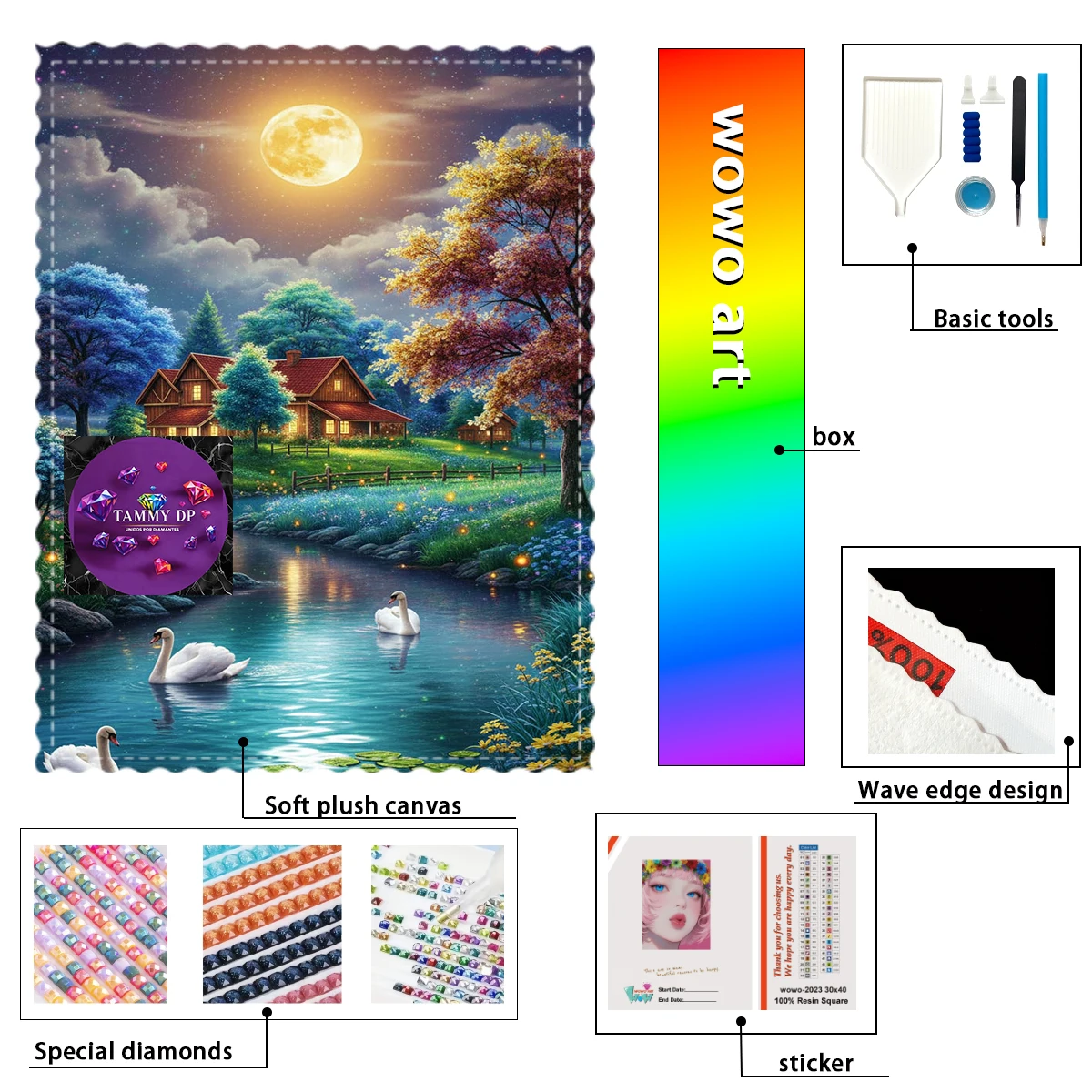 

【TAMMY Diamond Art】Тихий пейзаж Кристалл AB Горный хрусталь FD Горный хрусталь Идеальный алмаз из смолы