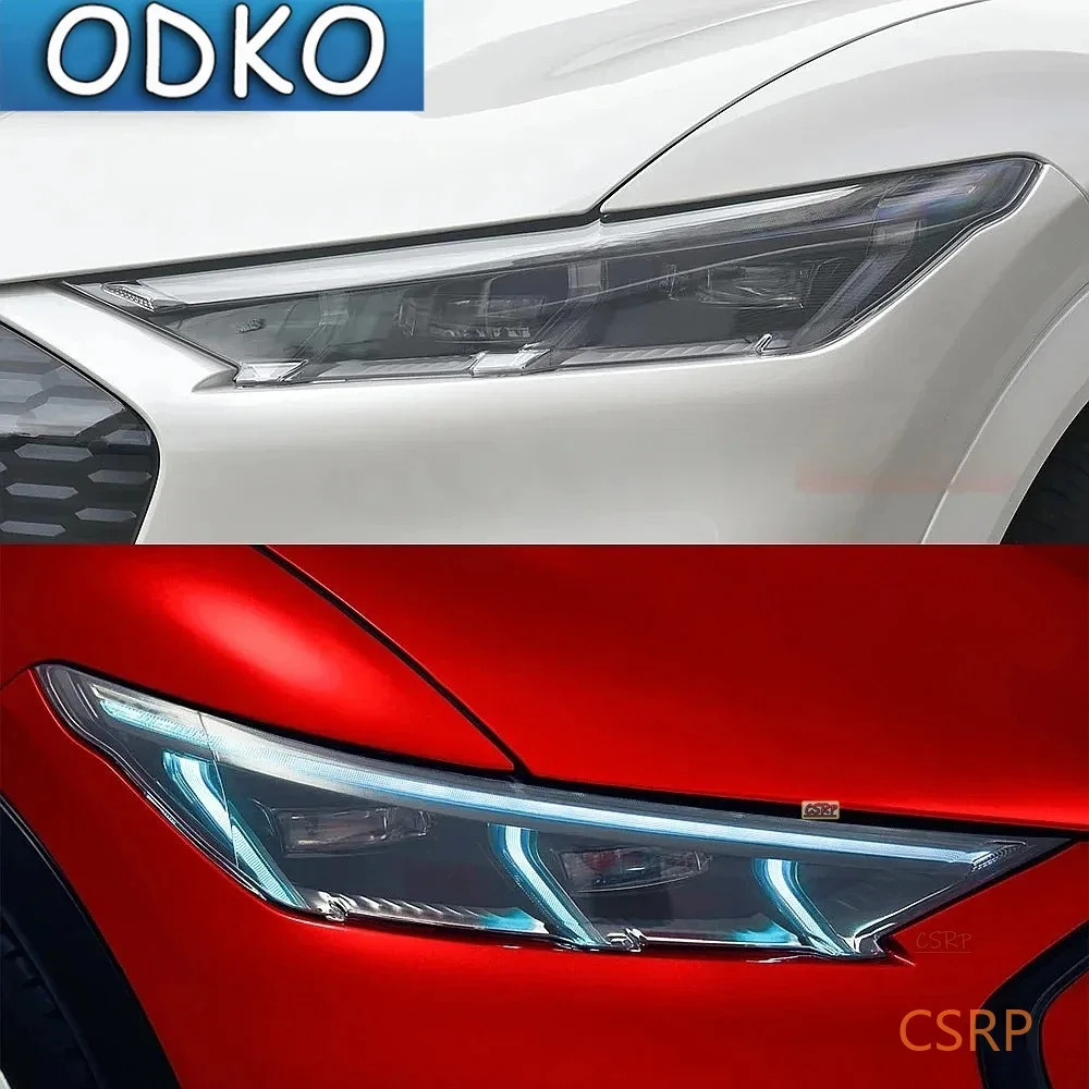Car Headlight Protective Film Front Light Transparent Smoked Black TPU Sticker 2 Pcs For Ford Mustang Mach E 2021 2022