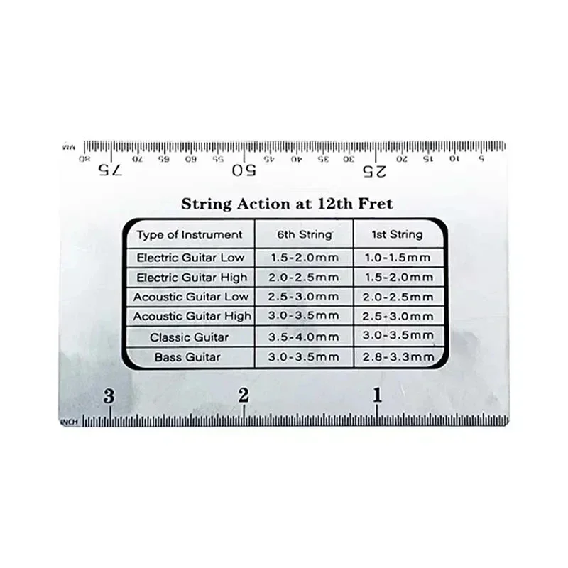 

Stainless Steel Guitar Action Gauge – Gearlly String Measuring Ruler for String Height Calibration