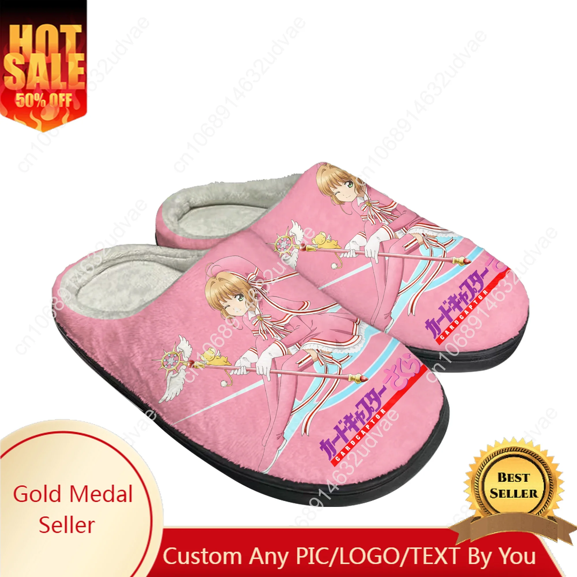

Cardcaptor Sakura Cotton Slippers Men Women Plush Bedroom Casual Keep Warm Home Bedroom Shoes Thermal Slipper Customized Shoe