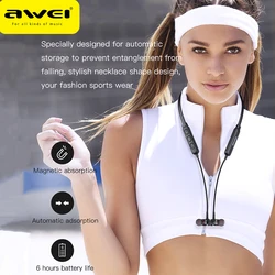 Awei G10BL Neckband HiFi Wireless Bluetooth Earphones Sports Earbuds Noise Cancelling Stereo Deep Bass Headphones with Mic