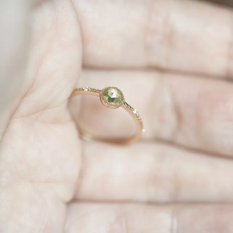 PANJBJ 925 Sterling Silver Green Zircon Ring For Women Girl Versatile Extremely Fine Fashion Jewelry Gift Dropshipping