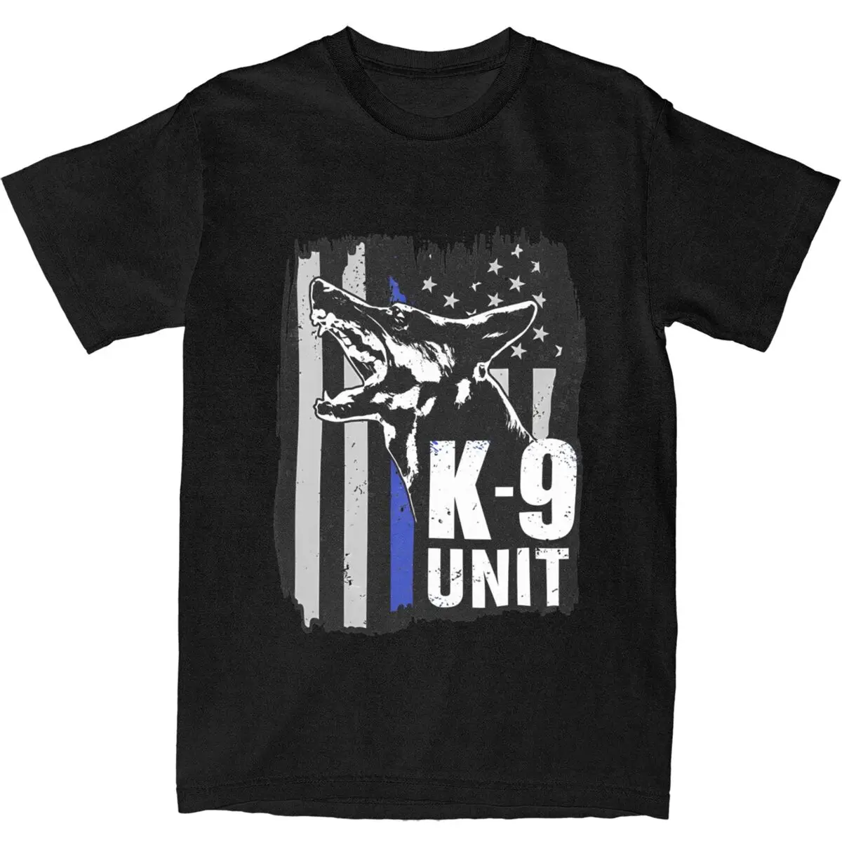 K-9 Unit Police Dog German Shepherd T-Shirt USA Flag Trendy Cool T Shirts Short Sleeve Tshirt Beach 100 Cotton O Neck 6XL Tees