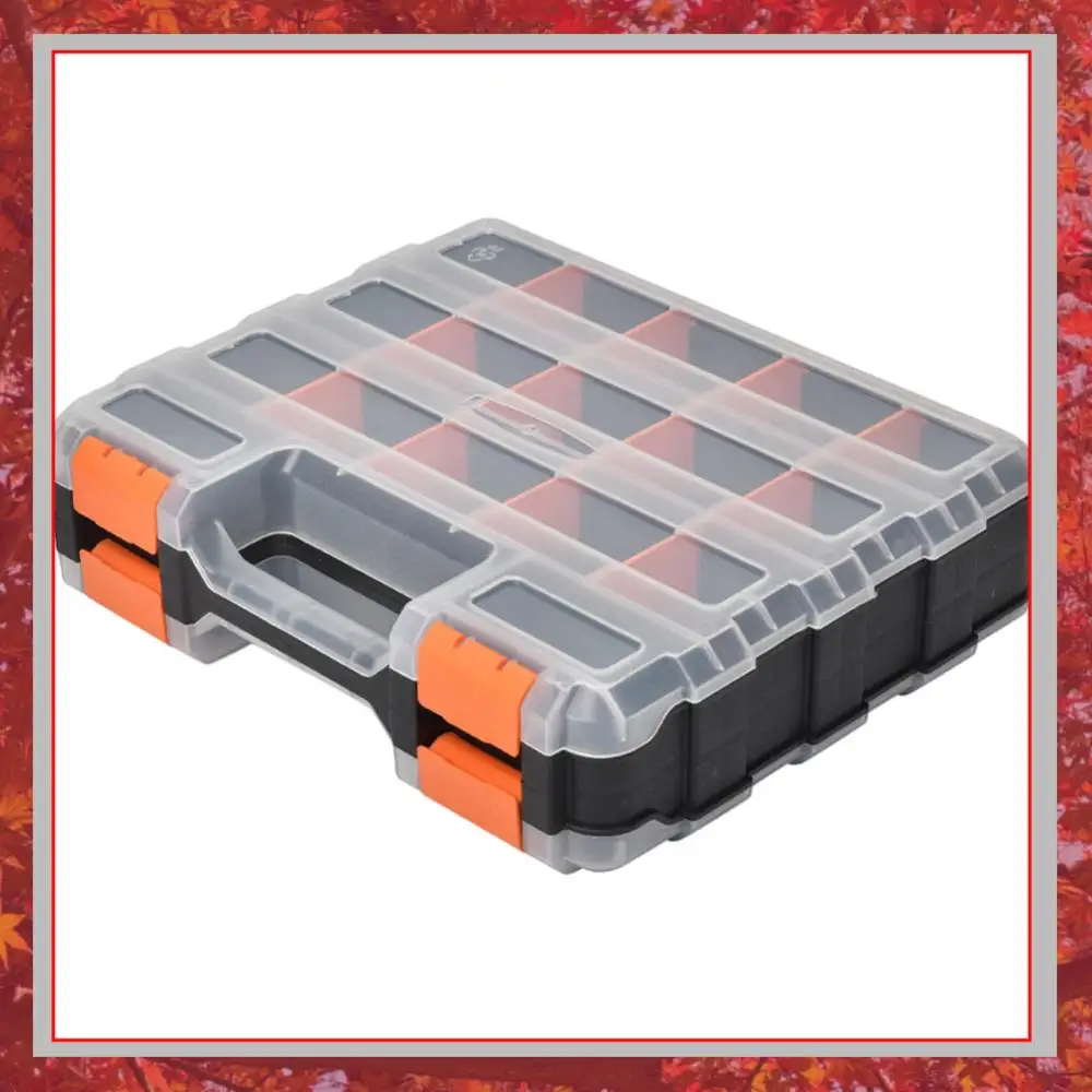 Double Sided Tool Box Multifunctional Hardware Storage Box Small Parts Storage Case Arrangement Box For Screws Nuts Nails Bolts