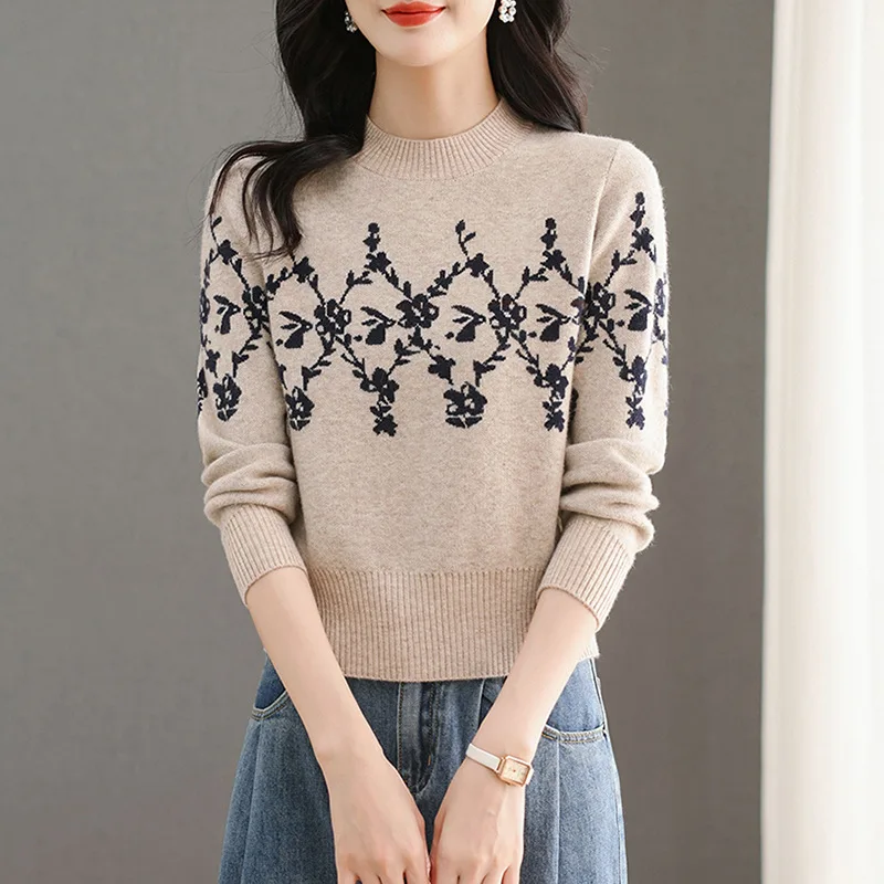 Knitted Jersey For Women Christmas Sweater Autumn Winter Pullovers Tops Female Spring Knitwear Pull Shirt Femme Basic Wear