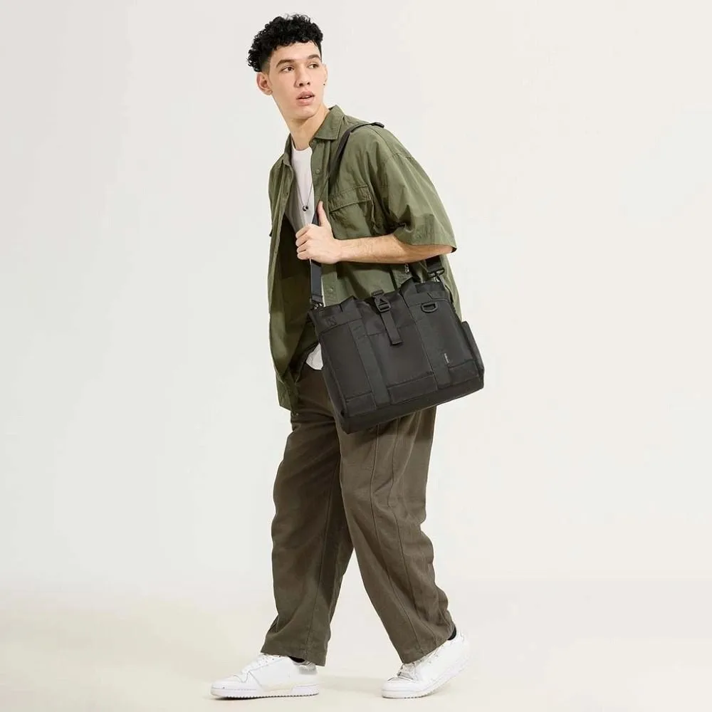 Large Capacity Oxford Briefcase Multi-functional Waterproof Oxford Crossbody Bag Portable Solid Color Men Handbag Travel