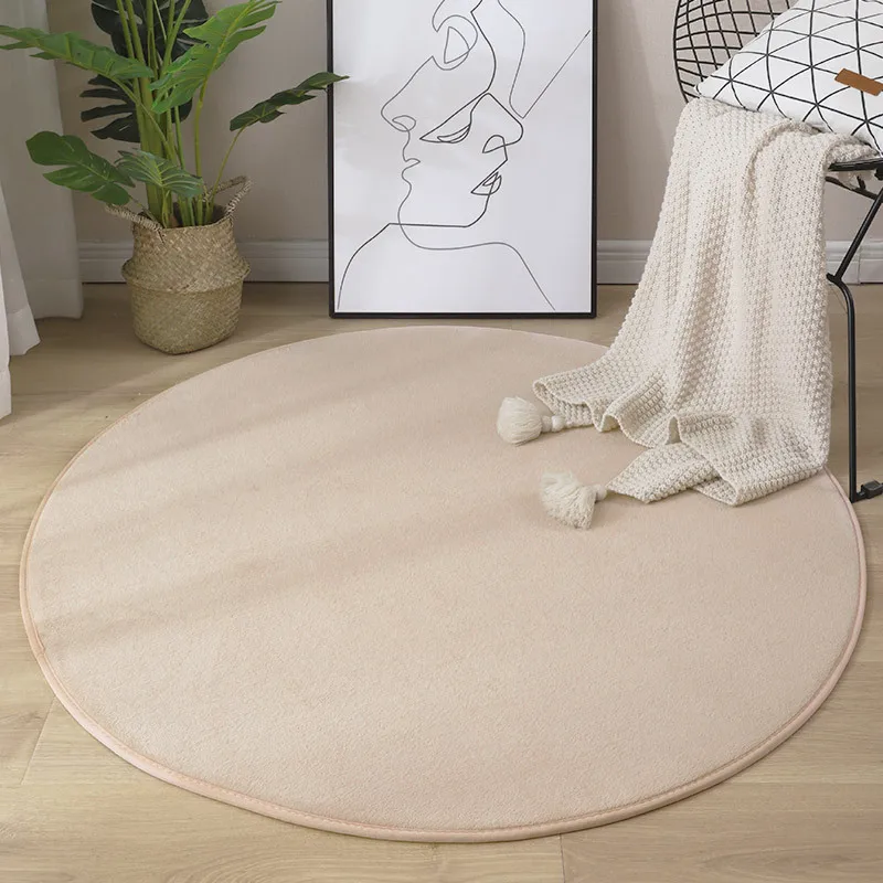 2024 Newest Round Coral Velvet Carpet Color Water Absorption Sofa Carpet Memory Foam Bedroom Living Room Children rug Yoga Mat