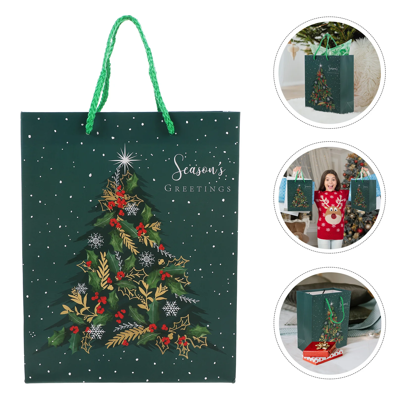 

12Pcs Christmas Small Gift Bags with Handles for Candy Treats Party Favors Presents Storage Happy Birthday Gift Bag