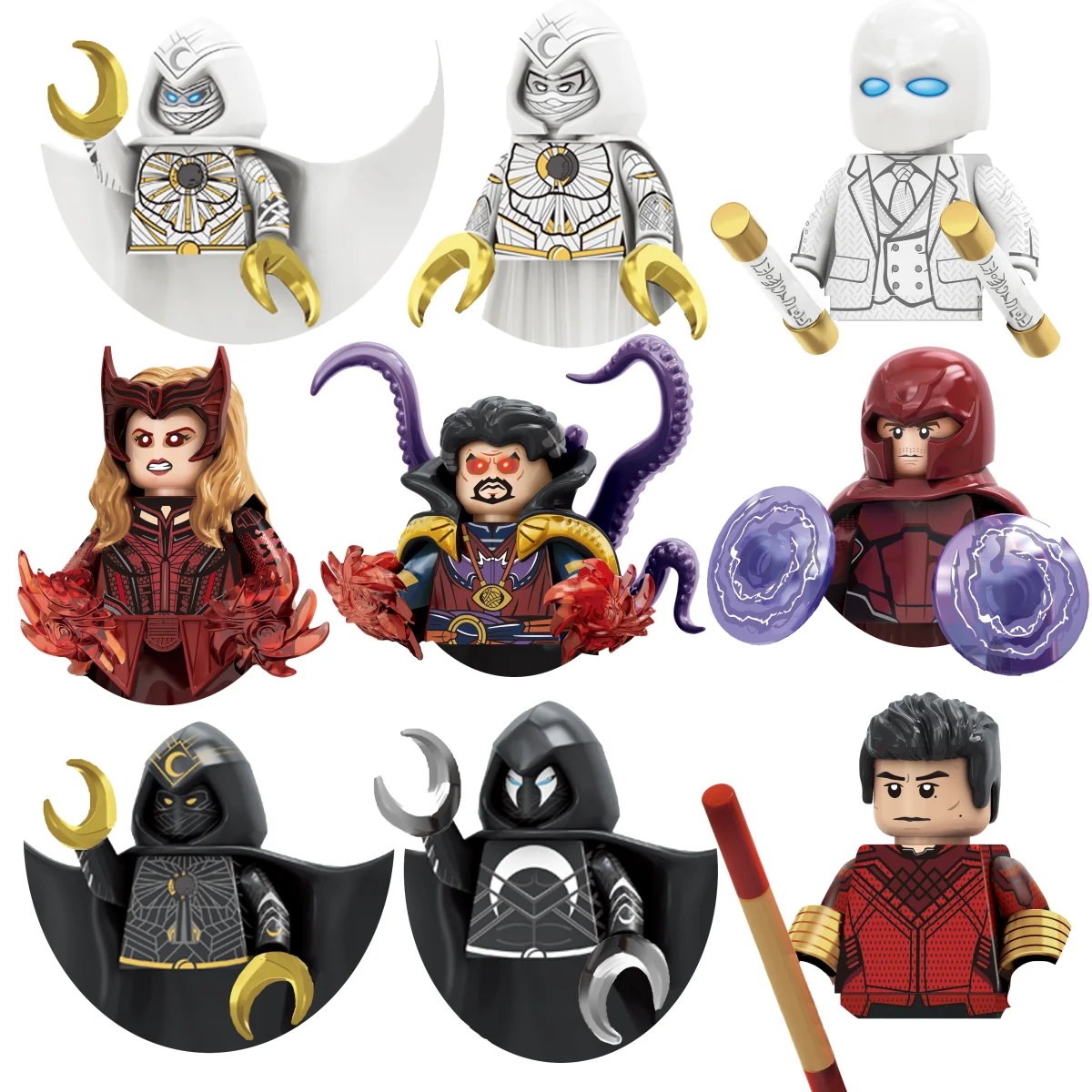 Hot Toys New Marvel Moonlight Knight Brick Toys Children Adult Toys Mini animated character building blocks party gifts