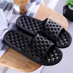 Leaky Non-Slip Summer Men Women Casual Platform Fashion Indoor Simplicity Solid Color Bathroom Rubber Soft Sole Slippers