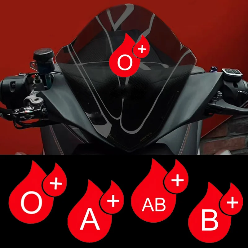 

1set Blood Type Vinyl Sticker, Waterproof Emergency Decal for Car Motorcycle Helmet