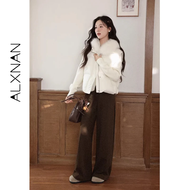 ALXNAN Women's Down Vest 90% White Duck Down Winter Outerwear Warm Sleeveless Jacket Fashion Quilted Coat for Ladies L59373