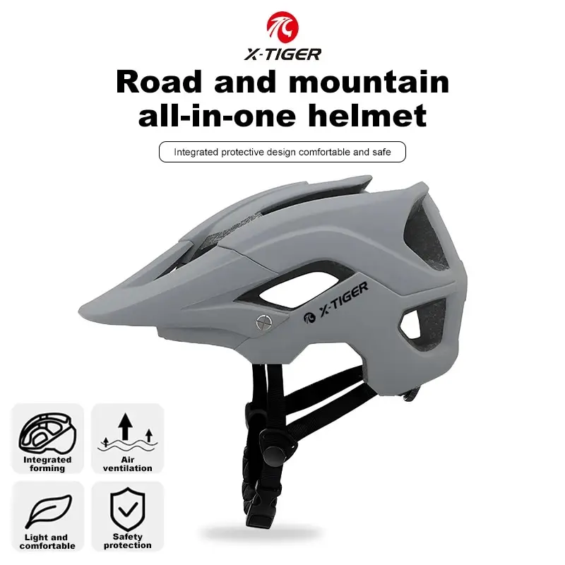 X-TIGER Bicycle Mountain Bike Helmet One-piece Road Bike Helmet Tour De France Anti-Stress Removable Ultra-Light Racing Helmet