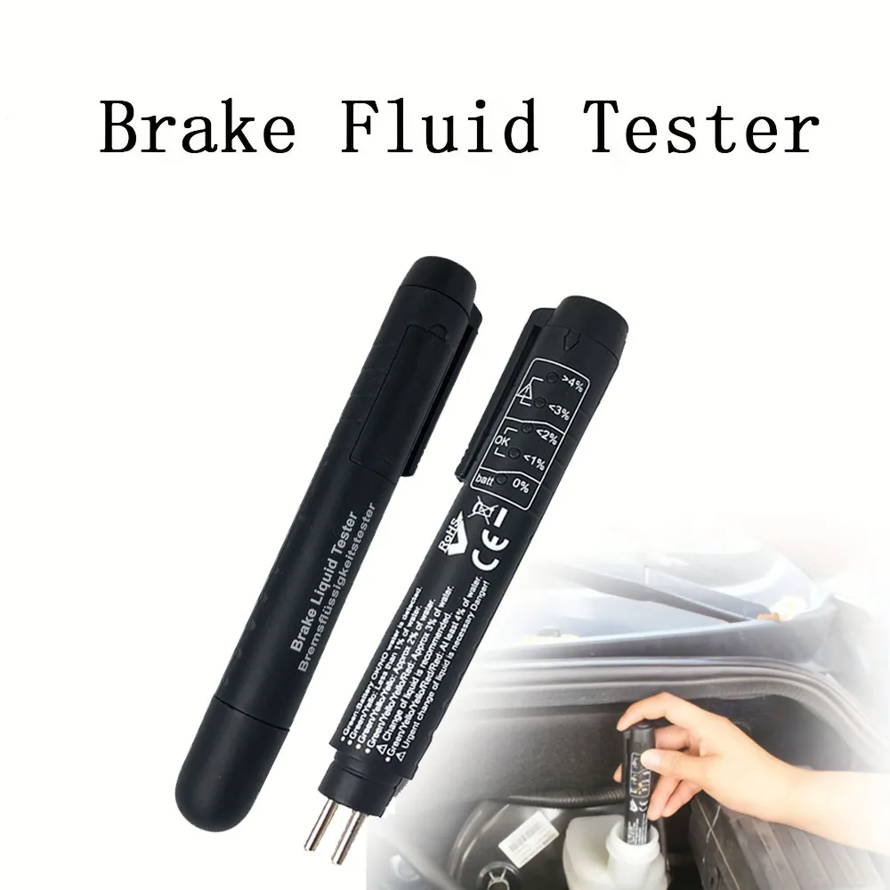 Test Pen, Car Brake Oil Tester, 5 LED Lights Display, Oil Quality Testing Tool, Brake Fluid Detector