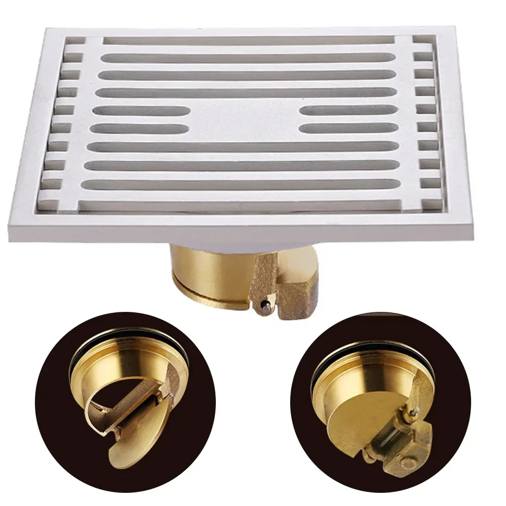 Anti-smell Floor Drain Bathroom Sewer Drain Bathroom 304 Stainless Steel Built-in Smell-proof Core Easy Installation