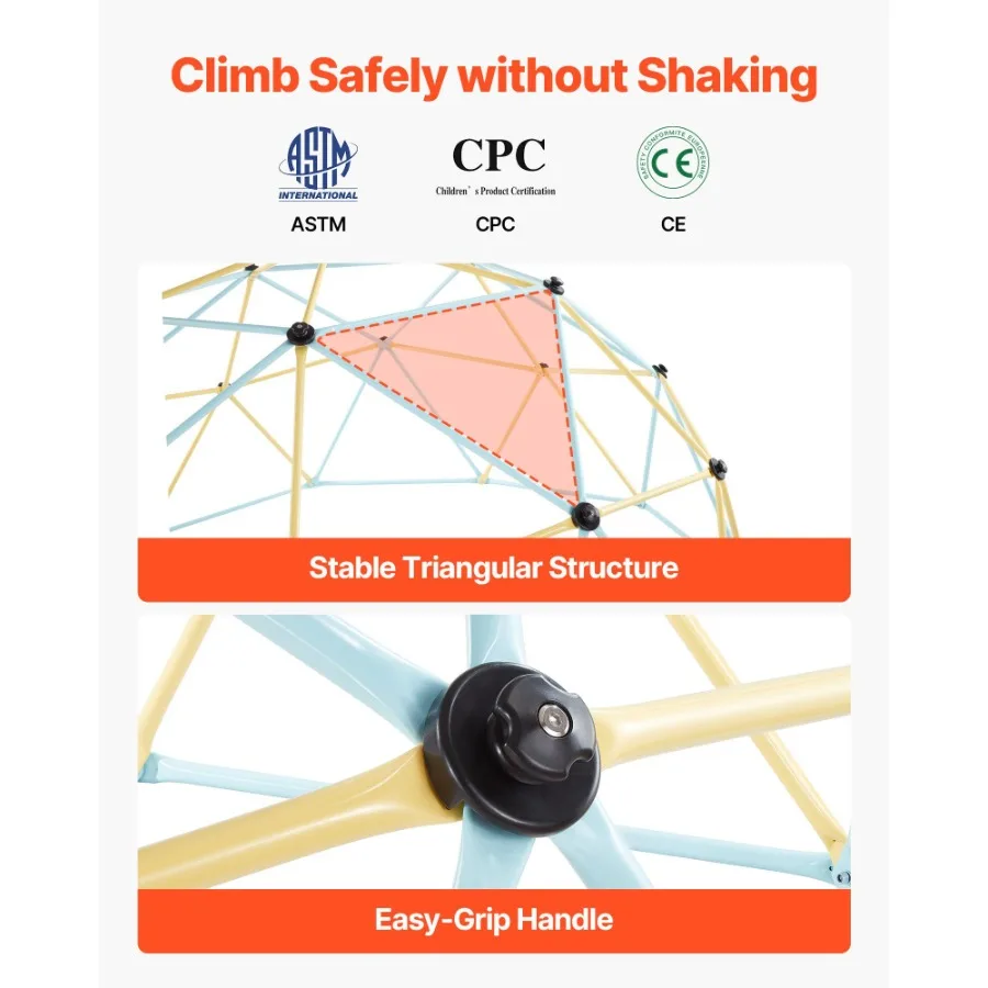 تسلق قبة 10FT هندسية قبة متسلق 1000LBS تحميل ملعب الصالة الرياضية الغابة مع 2 كرة السلة الأخطبوط صافي EasyAssembly Out
