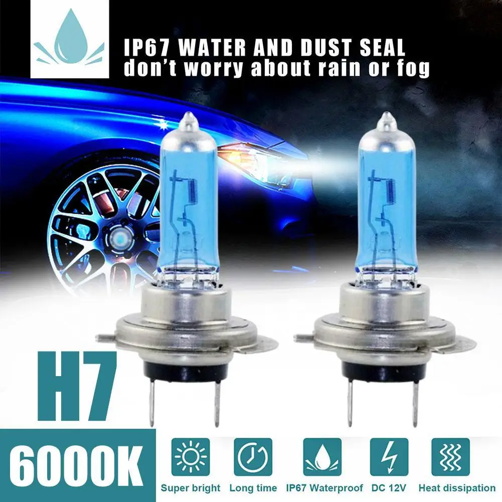 1/2pcs Lamp Light Effect Hid 12v Bulb Car Lamps H7 LED 100W 6000K Xenon Hid Super White Effect Look Headlight Lamp Light