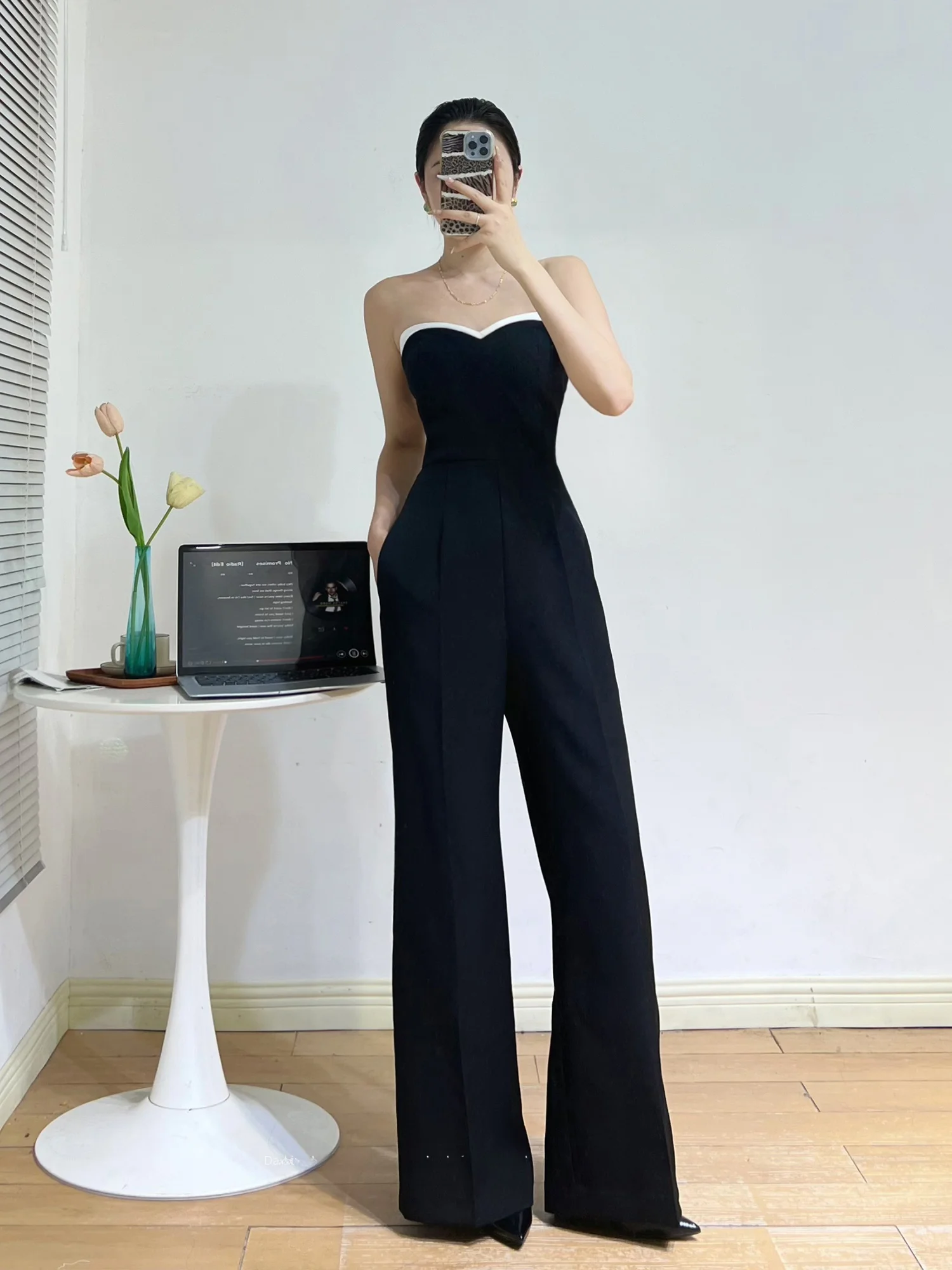 

Цветные брюки с высокой талией и широкими штанинами, повседневный элегантный костюм, лето 2025, новинка