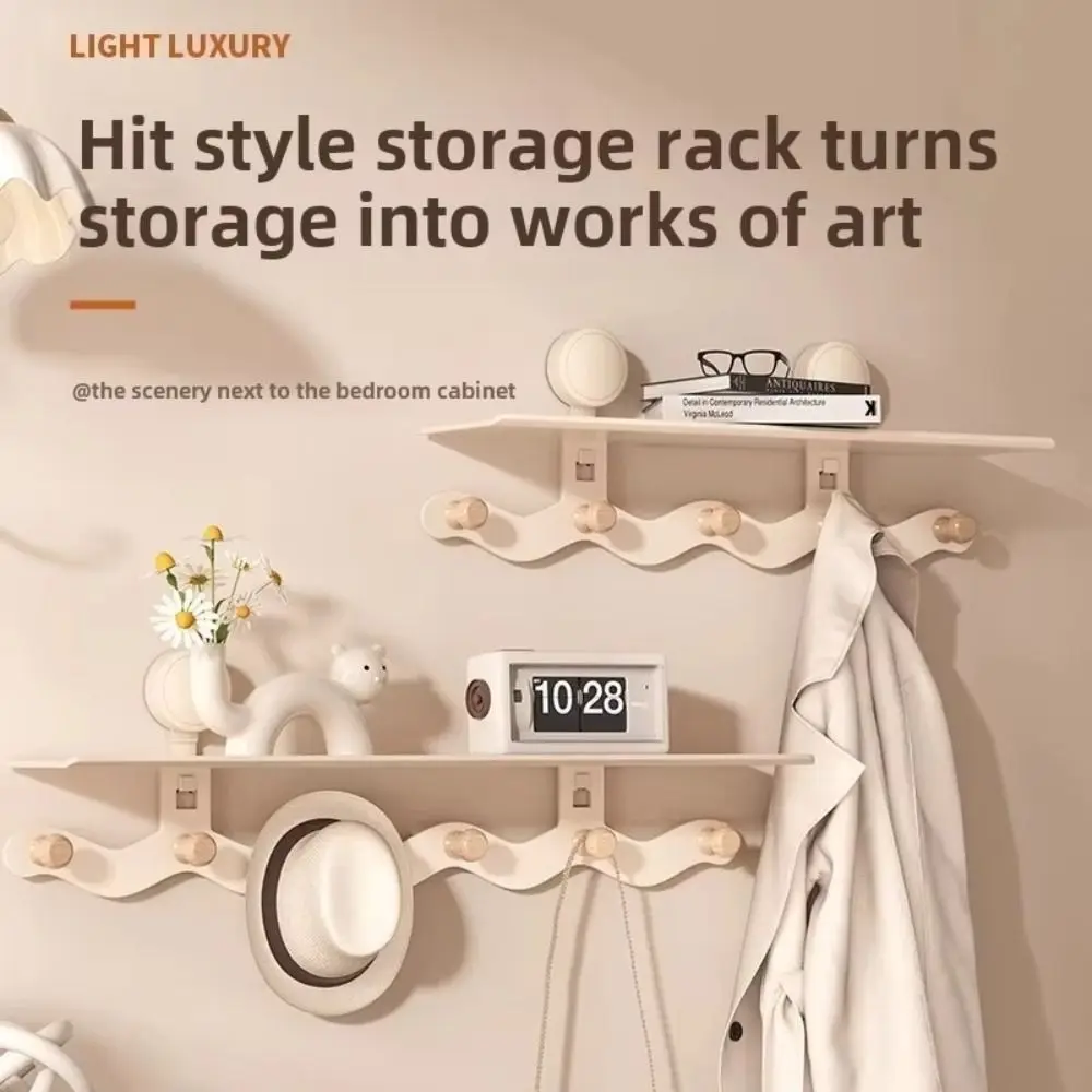 

No-Punch Suction Cup Door Hooks Wall Mounted with 5/6 Hooks Bathroom Towel Rack Entryway Decor Strong Load-bearing