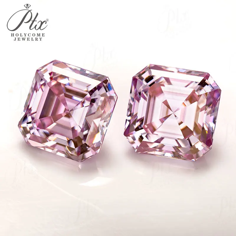 

Муассанит VVS1 Asscher Cut Plated Гранат / Сакура Розовый / Радужный Фиолетовый Для дизайнеров модных ювелирных изделий и проектов DIY
