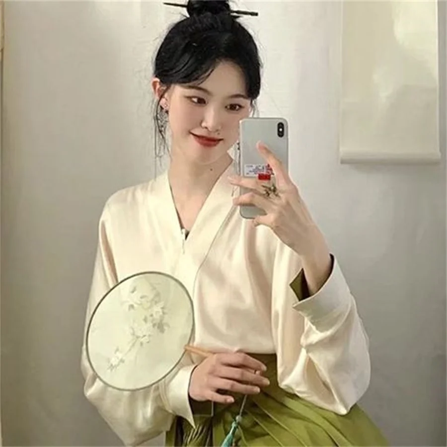 Frauen Hanfu Cosplay Orientalische Alte Dame Top Und Rock Zwei Stück Han Chinesische Kleidung Anzug mamian Kostüm Frauen Anzug Cosplay