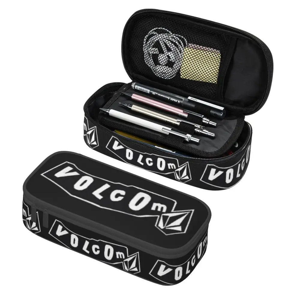 Piórnik z logo V-Volcom, etui na ołówki, organizer na artykuły piśmiennicze, duży piórnik, torba na długopisy dla uczniów — zdjęcie produktu 7