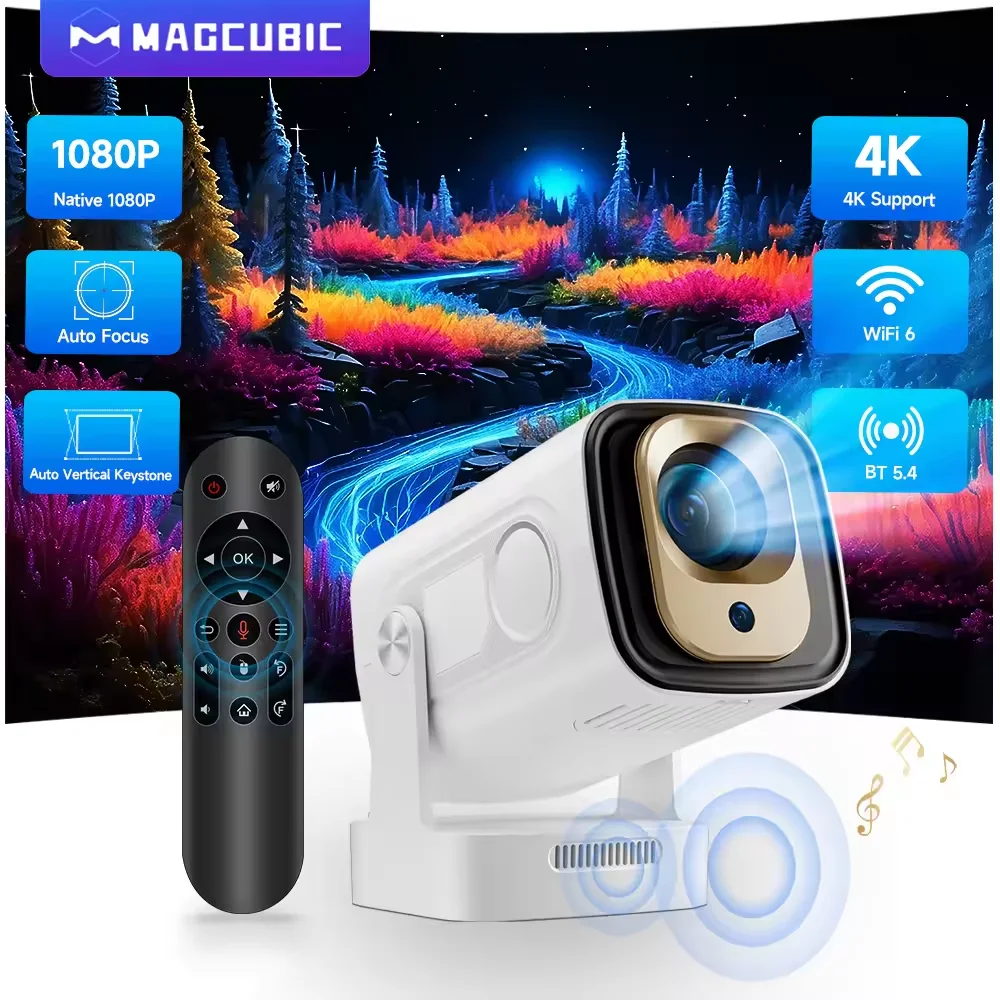 Magcubic HY310 Android 11 projecteur 4K natif 1080P mise au point automatique natif 330ANSI double Wifi BT5.4 Air souris voix maison film extérieur