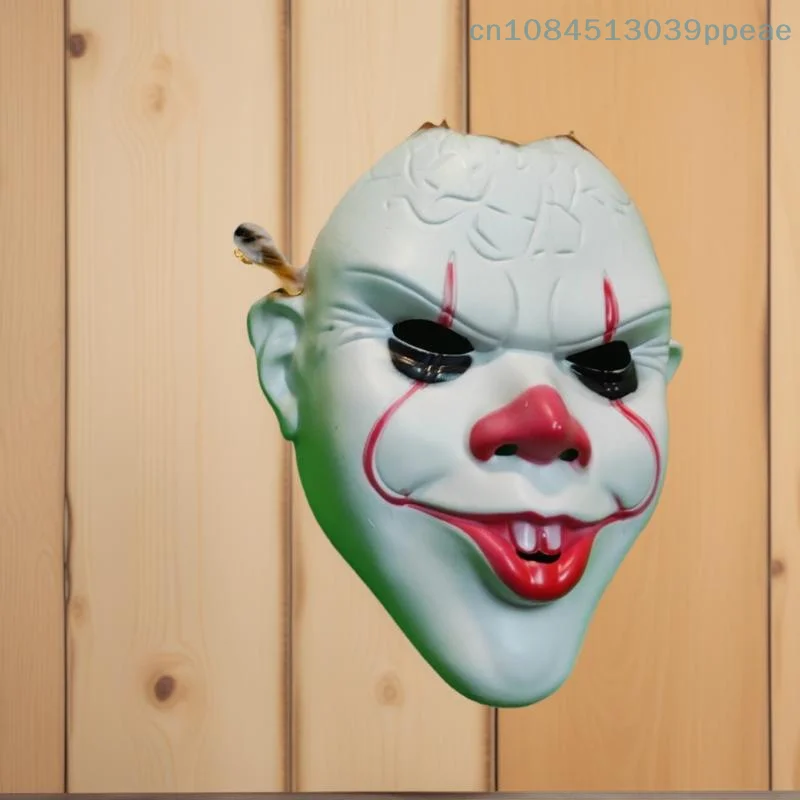 1 Stück Cosplay Horror Böser Dämon Clown Killers Latex Helm Gelbhaarige Gruselige Pennywise Joker Maske Halloween Party Kostüm Requisite