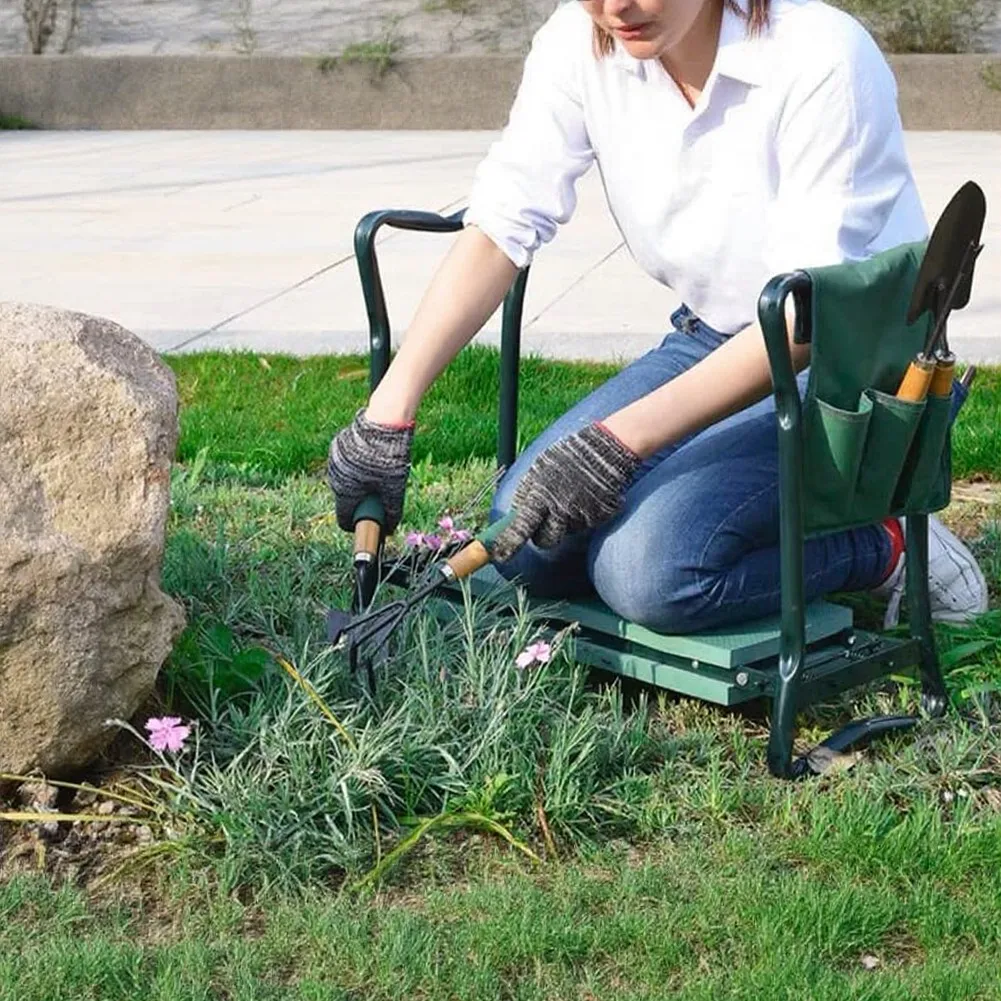Water-Resistant Oxford Garden Kneeler Seat Organizer Bag Designed for Stability and Accessibility in Yard Work