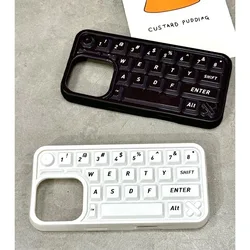 Luxury Keyboard Phone Case protection for iPhone 16 15 13 12 14 Pro Max X lovely 3D Soft Coque