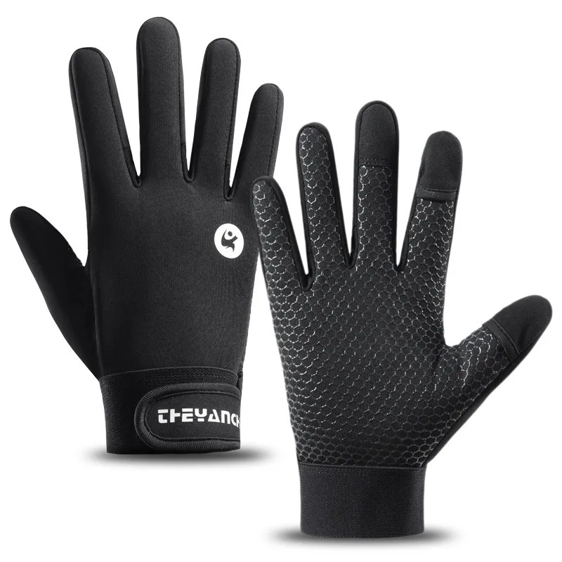 Gants d'équitation thermiques à écran tactile à deux doigts pour hommes, gants de cyclisme, vent et dérapage, sourire polaire, fuite, extérieur, automne et hiver, Q273