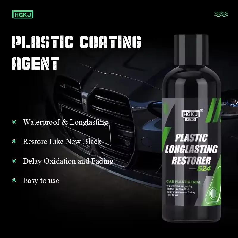 HGKJ S24 Plastic Restorer Longlasting Trim Hydrophobic Liquid Kit Coating Keyboard Repairman Cleaner Renovator for Car Detailing