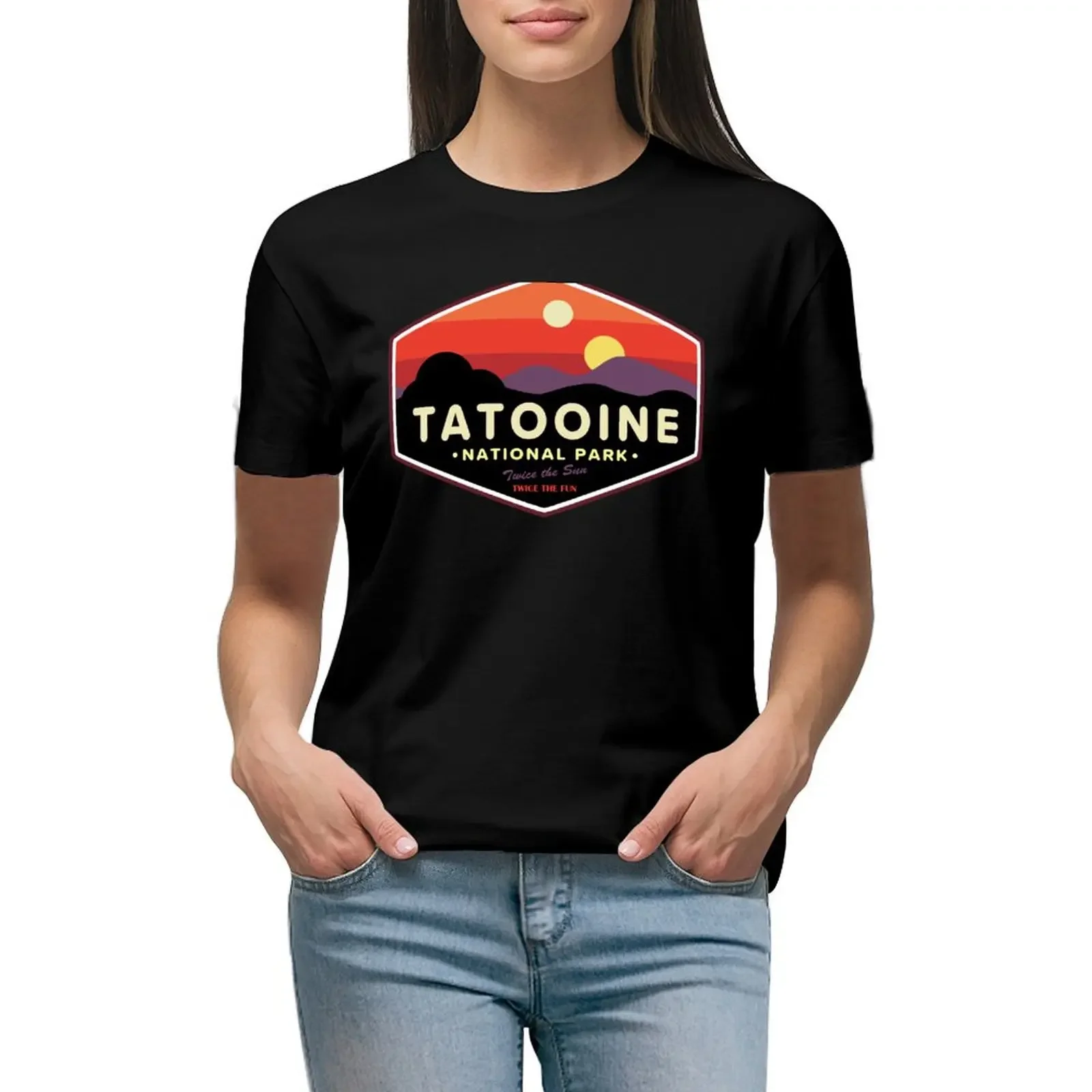 

Tatooine National Park T-Shirt animal print Aesthetic clothing plus size tops heavyweights workout shirts for Women