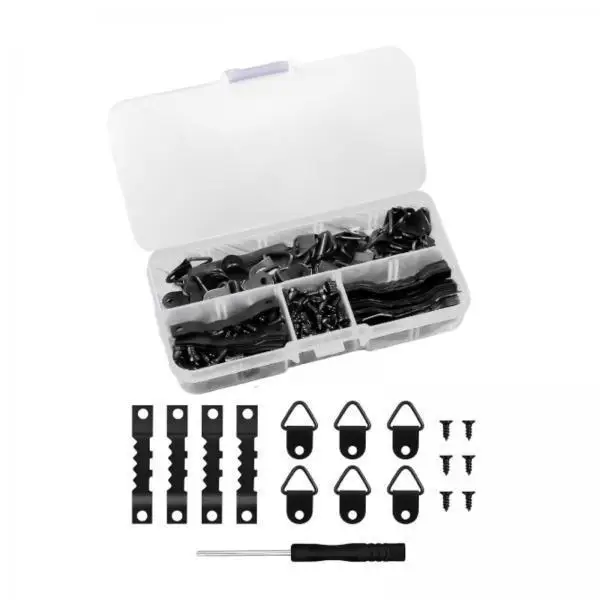 3x 252Pcs Picture Hangers Kit Sawtooth Picture Frame Hanger Hardware Portable Assorted Picture Hangers for Photos Artwork