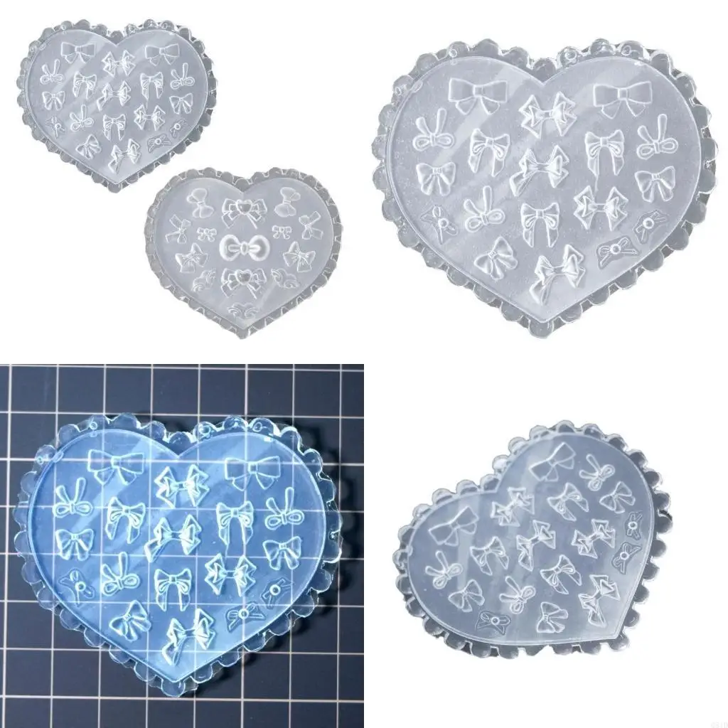 Bows Nail Carving Mold Silicone Casting Mold Embossed Making Molds Nail Stencils Carving Templates Nail Salon Supplies